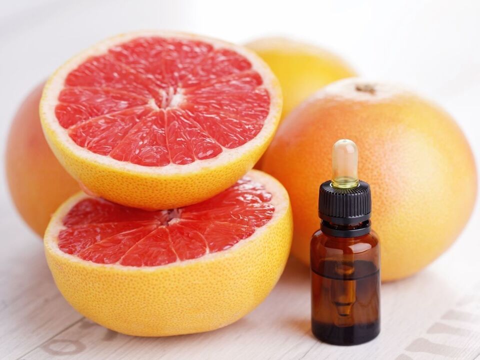 Grapefruit oil for rejuvenating, brightening and disinfecting the skin of the face